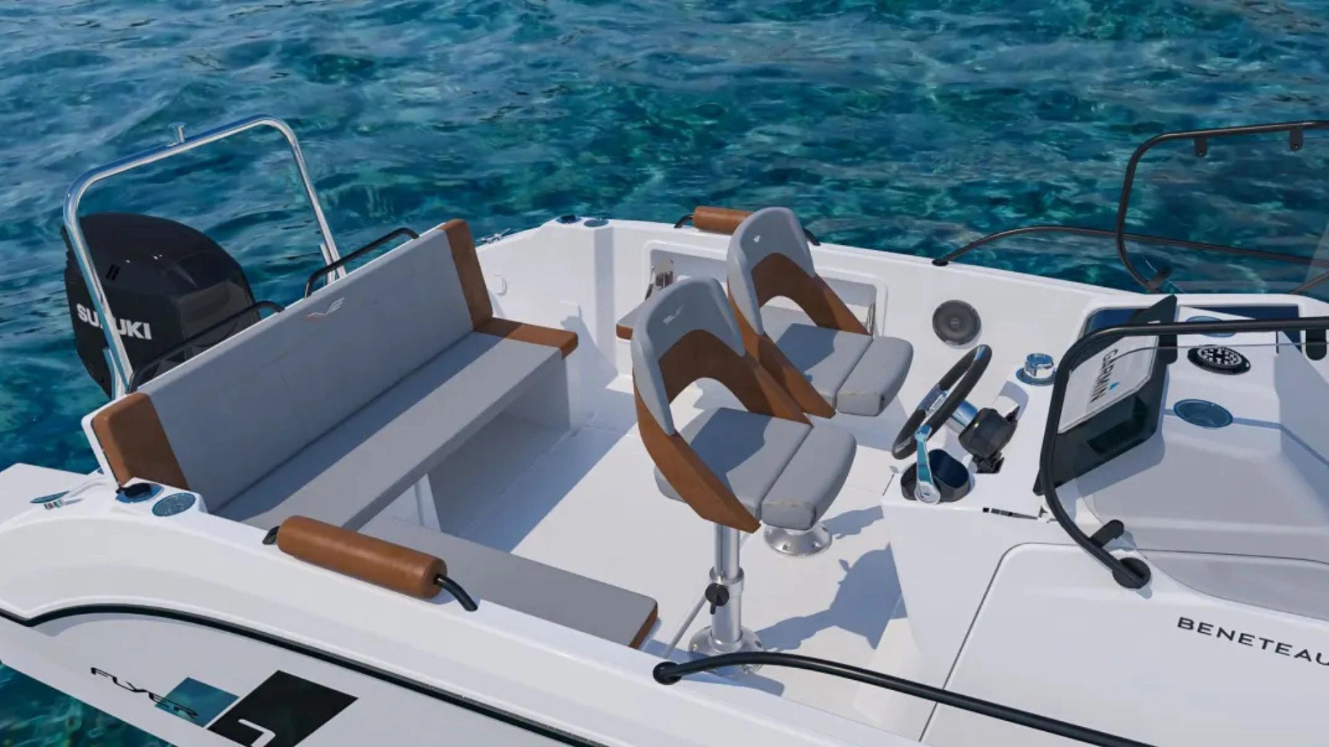 Cockpit and helm view of Flyer 7 Spacedeck