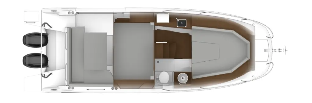 Flyer 9 Sundeck layout in cabin
