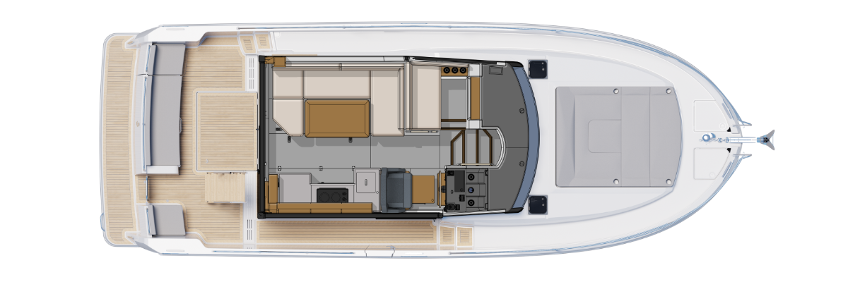 Trawler 37 Fly Layout from Above - Interior