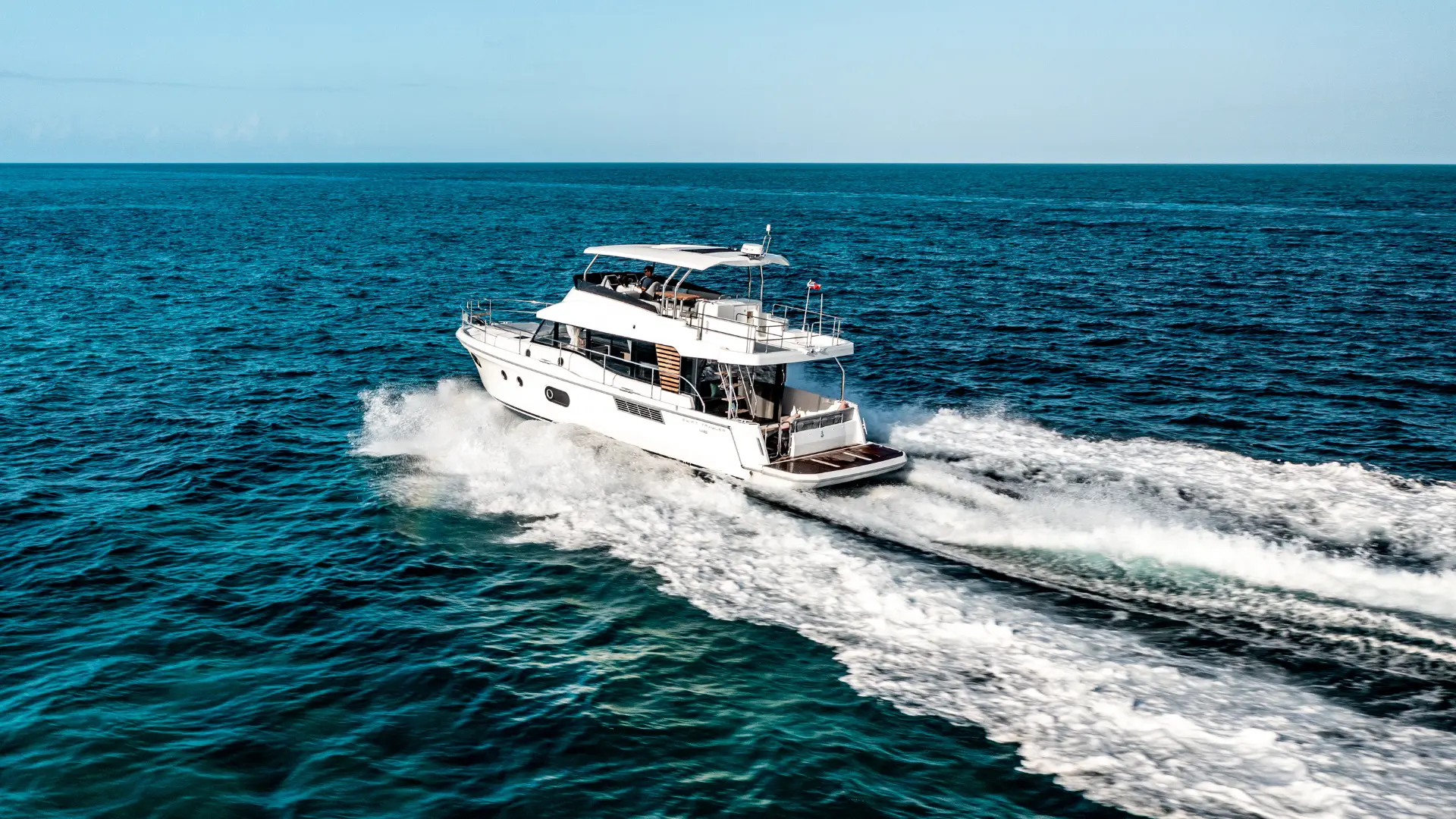 Beneteau Swift Trawler 48 from behind